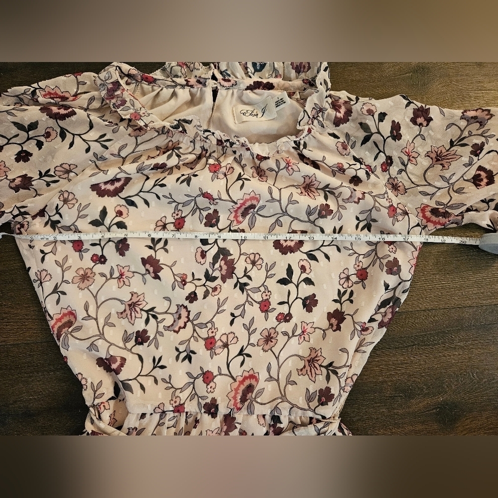 Eliza J Floral Print Long Sleeve Dress - SIZE 4 - Picture 14 of 16